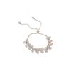 Pulsera Geométrica de Hoja de Zircón de Lujo Ligero Pulsera Elegante de Alta Gama a la Moda Pulsera Elegante de Nicho Pulsera Ajustable para Mujer