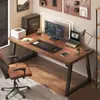 Escritorio de oficina moderno, escritorio para computadora para uso doméstico, escritorio largo para dos personas, escritorio para estudiante, escritorio simple para escribir, estación de trabajo