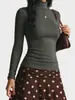 Camiseta de Manga Larga Elástica Ajustada para Mujer Transfronteriza, Estilo Europeo y Americano, Top Exterior Ribeteado Sin Costuras Adelgazante para Deportes