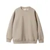 Moletom com forro de fleece 450g da moda, marca transfronteiriça, pulôver masculino de caimento solto com gola redonda