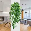 Colgante de pared de planta verde artificial Amazon transfronterizo decoración del hogar planta verde falsa pothos adorno de hoja de vid planta artificial