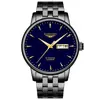 Guanqin 16058 Reloj de Moda Luminoso con Calendario para Hombre Mecánico Totalmente Automático con Diseño Calado Marca Reloj Impermeable Puede