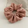 Estilo Coreano Tela Pliegues Suaves Temperamento Color Sólido Sensación de Alta Gama Goma para el Cabello Intestino Grueso Soporte Versátil para Cola de Caballo Cuerda para el Cabello Flor para el Cabello Accesorio para el Cabello