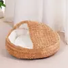 Nido para Mascotas Casa para Perros Nido para Gatos Lindo Invierno Cálido Cama para Dormir Gato Forma de Concha Semicerrado Celebridad de Internet Cama Universal para Gato