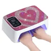 Lâmpada de manicure para duas mãos, adesivos de unha para usar, diamantes, espaço amplo, lâmpada de fototerapia, lâmpada UV, máquina de manicure de alta potência, lâmpada de cura para unhas, secagem rápida