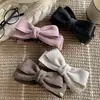 Moda Coreana Clip para el Cabello de Lazo de Doble Cara Tejido Etiqueta Dorada Clip Banana Clip para Cola de Caballo Accesorios de Alta Gama para el Cabello para Mujeres