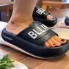 Pantuflas de Neumático con Suela Gruesa Eva con Letras para Interiores y Exteriores, Sandalias de Playa con Suela Gruesa, Zapatos de Pareja para Mujer