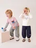 Calça outono infantil jellybaby moletom infantil calça casual para criança pequena roupas de outono para bebê calça jogger para bebê menino