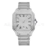 Reloj de Pulsera Popular Cuadrado para Hombre con Movimiento Japonés Citizen, Circonita de Diamante Completa, Función Impermeable 3Atm, Material de Acero Inoxidable