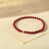 Palabras Cálidas Mismo Estilo Pulsera de Cinabrio Pulsera de Moneda Pequeña Regalo de Buena Suerte para Mujer Año Fábrica al por Mayor