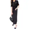 Suéter Elegante de Punto con Hebilla Metálica y Solapa, Estilo Francés Chic Coreano, Vestido de Punto de Longitud Media