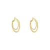 Pendientes Circulares Doble Capa de Plata Estilo Francés para Mujer Sencillos Versátiles Sensación de Alta Gama Brazaletes para Oreja Moda de Diseño de Nicho Joyería para Orejas