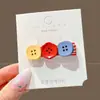 Pinza para el pelo azul flor exquisita de alta gama para mujer, estilo coreano, retro, pinza lateral bb, pinza pequeña de pico de pato para mechones sueltos de la frente