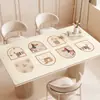 Tapete de Mesa de Silicone à Prova d'Água e Óleo Desenho Animado, Toalha de Mesa Sem Lavagem, Cobertura de Mesa de Centro Resistente ao Calor, Tapete de Proteção de Mesa