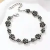 Pulsera Retro de Flor de Rosa Europea y Americana, Estilo de Lujo Ligero, Pulsera Floral de Gama Alta, Diseño de Nicho, Joyería de Temperamento Minimalista