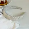 Diadema de Tela a Cuadros Versátil Vintage para Mujer, Estilo Universitario, Pinza para el Cabello Elegante, Diadema Ancha de Esponja de Corona Alta, Accesorio para el Cabello
