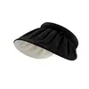 Chapéu de Concha com Aba Larga Chapéu de Proteção Solar Chapéu de Sol de Verão Anti-UV Topo Aberto Dobrável Chapéu de Sol para Exterior de Verão