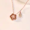 Plata de Ley S925 Te Da un Pequeño Brazalete Collar de Flor Roja Lujo Accesible Nicho Regalo de Cumpleaños Yi Yang Qianxi para Mejor Amiga
