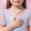 Conjunto de Joias Estilo Sereia Europeu e Americano Transfronteiriço, Colar de Pérolas Colorido de Princesa Sereia, Pulseira, Anel, Conjunto de Joias para Meninas