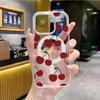 Funda de Teléfono Seleccionada por Influencer de Instagram, Diseño Sencillo de Cereza Roja, Funda Transparente Magnética para iPhone 17 Pro, Anti-Caídas para Apple 15