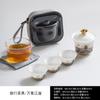 Juego de té de viaje de alta gama pintado en oro traje taza rápida de cerámica una tetera tres tazas bolsa portátil cubierta para té tazón juego de tres tazas