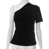 Europa y Estados Unidos verano nuevo color sólido simple personalidad un hombro casual chaleco camiseta top mujeres