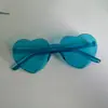Gafas de Sol Corazón Color Gelatina Mejoradas HD Europeas y Americanas Sin Marco Una Pieza Gafas Marinas Gafas de Amor Engrosadas