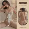 Lencería Sexy Estilo Nuevo, Pijamas Sexys, Tentación Apasionada, Provocador Body de Encaje Abierto en la Entrepierna Conjunto Elástico
