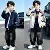Ropa de Abrigo para Niños Primavera y Otoño Estilo Coreano Infantil Guapo Moderno Fresco Chaqueta Niños Pequeños y Medianos Rebelde Guapo Elegante Superior Comercio Exterior Venta al por Mayor