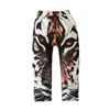 Calças compridas elásticas com estampa de animal europeia e americana para meninos e crianças, calças casuais com estampa de tigre, roupas infantis
