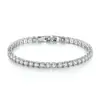 Producto de E-commerce Más Vendido Transfronterizo: Pulsera Hip-Hop Redonda de 4 mm con Cadena de una Sola Fila e Incrustaciones Completas de Diamantes, Joyería de Moda y Exquisita