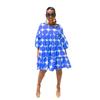 211240 Verão Nova Roupa Feminina Moda Europeia e Americana Fresca Grande Bolinhas Solta Gola Redonda Manga Média Plissado Vestido