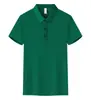 Camisa polo de cor sólida, manga curta, produto principal, versátil, confortável, estilosa, unissex, com logo estampado e bordado workwear