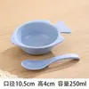Tazón de Bocadillos de Paja de Trigo Japonés para Niños Vajilla para Bebés Tazón para Comer Anticaída Dibujo Animado Lindo Búho Tazón con Cuchara