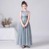 Vestidos de Alta Calidad para Niñas, Vestidos de Princesa, Disfraces de Presentación para Niños Mayores, Vestidos para Violin, Vestidos de Recital, Gris Plateado, Venta Directa de Fábrica