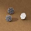 Plata S925 Usado Botones de Flor de Seis Pétalos Hebilla de Conexión para Pulsera Semiterminada Accesorios Knockstring para Pulsera DIY Hecha a Mano S1480