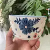 Cuenco Cerámico Pequeño Flor Pequeña Pintado a Mano Retro Japonés Hogareño Cuenco para Arroz de 4.5 Pulgadas Vajilla Creativa de Celebridad de Internet Cuenco para Fideos Cuenco para Sopa