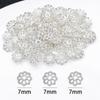 Ouro Real 18K Banhado Ouro Branco Espesso Cor Prata Conservação de Cor Suporte Flor de Lótus Tampa de Flor Pingente Pingente Acessórios para Joias DIY