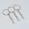 Cadena de Anillo para Llaves de Metal de 25 mm con Cierre de Langosta Accesorios para Joyería DIY Cadena para Colgar Anillo para Llaves de Apertura Plana