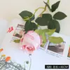 Rosa Artificial Rosa Única de Tecido de Seda Decoração de Flor Decorativa para Sala de Estar Decoração de Casamento Rosa Atacado