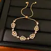 Pulseira de abóbora com zircônia banhada a ouro 18k real, pulseira de luxo leve de nicho, única e elegante, versátil para uso diário, atacado