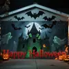 Nova Decoração de Parede de Garagem de Terror de Halloween Castelo Mancha de Sangue Tecido de Fundo Estranho Decoração de Festa Banner de Garagem