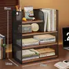 Prateleira de armazenamento de mesa, estante pequena vertical de várias camadas para mesa, armário de armazenamento de arquivos para estação de trabalho de escritório, estante de livros para casa