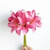 Flores Artificiais de Lírio da Montanha com 8 Flores em Cores de Outono para Decoração de Mesa, Cenário de Salão de Casamento, Arranjos de Flores Artificiais no Atacado