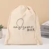 Punto al por mayor Creativo Lona Estampada Bolsillo con Solapa y Cordón Pantalones Estampados con Logo Algodón y Lino Bolsa con Cordón Bolsa de Almacenamiento Pantalones con Bolsillo de Solapa y Cordón Personalización