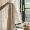 Cortinas Retro Francesas Opacas 2026 Nuevo Estilo Vintage Cortinas Transparentes Dormitorio Sala de Estar Algodón Lino Translúcido No Transparentes Cortinas de Gasa