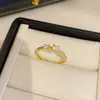 Anillo Abierto de Perla Redonda con Circonita Estilo Ins Coreano Lujo Ligero Sensación de Alta Gama Anillo para Dedo Índice Joyería de Mano Versátil de Nicho para Mujeres