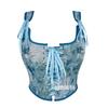 Shein transfronterizo nuevo europeo y americano retro correa de cintura corsé de corte estampado de pintura al óleo floral corsé