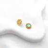 Color Oro Mate Conservador de Color Espaciadores Incrustados de Piedra Ojo de Gato Cuentas de Transferencia de Jaspe Imitación Accesorios para Pulsera Collar Joyería Hechos a Mano