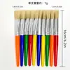 Venta al por mayor transfronteriza Pinceles de acuarela de nailon Juego de pinceles para pintura al óleo Mango rojo Mango azul Mango negro Pinceles planos para pintura acrílica